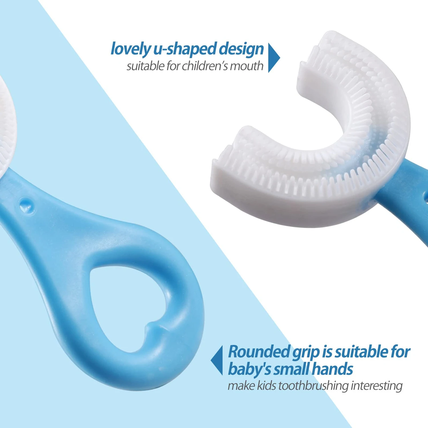 360 degree U-shaped soft baby toothbrush for toddlers