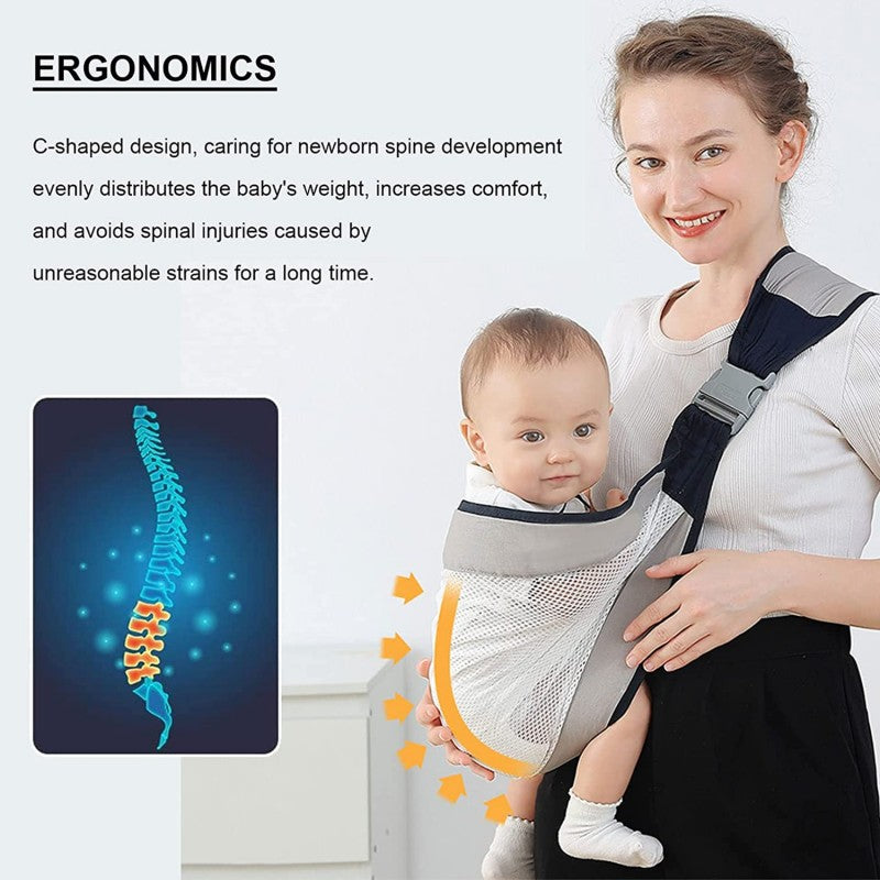 Ergonomic one-shoulder baby sling carrier for newborns - NewBornix