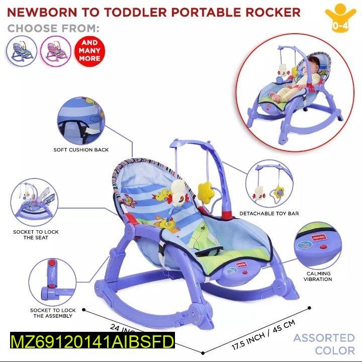 Portable baby rocking bouncer with vibration and socket locks
