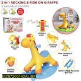 Yellow giraffe rocking and ride-on toy for kids