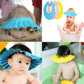 Baby shower cap with stopper for safe hair washing