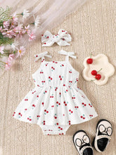 Baby Cherry Dress with Headband & Bow Shoes