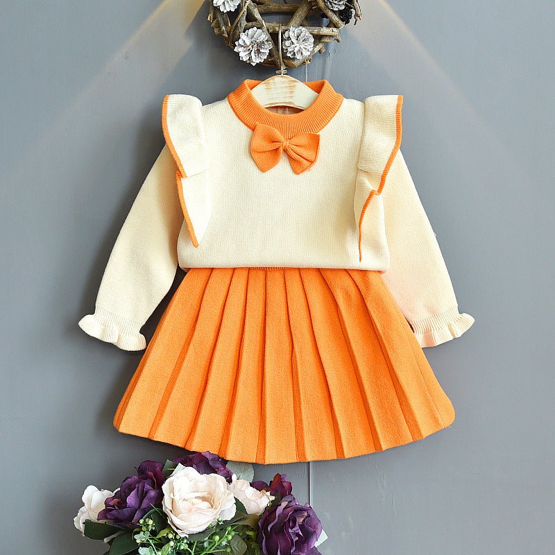 Girls Knitted Sweater Set