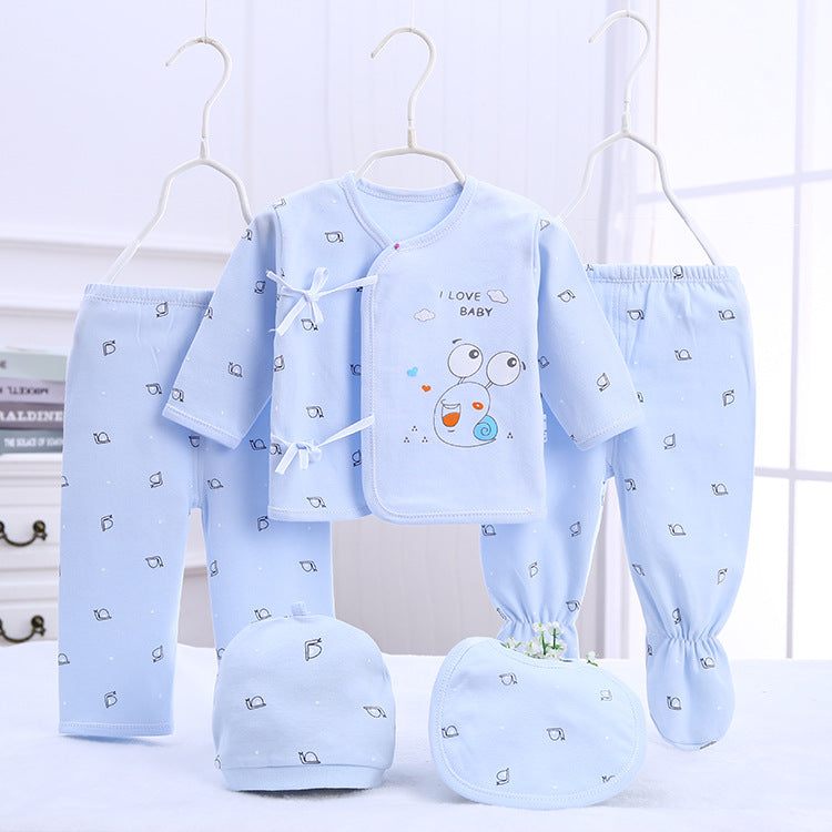 Baby Set Snail Print Cotton 5-Piece