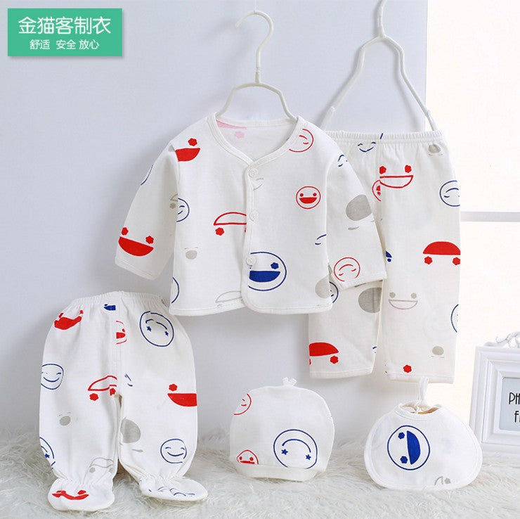 Newborn Mushroom Print 5-Piece Set for Baby 0-3M